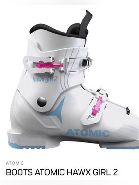 Atomic Hawx Girl 2 White Ski Boots size 19/19.5 kids size 12 12.5